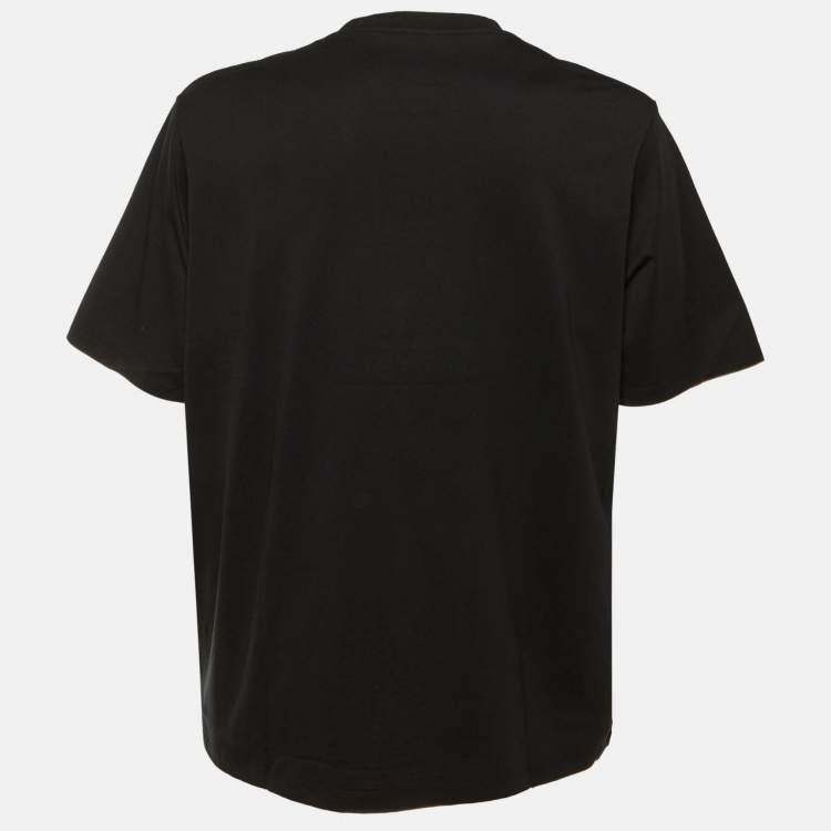 Pre Owned Loewe Black Cotton Neon Anagram Embroidered T-Shirt XL