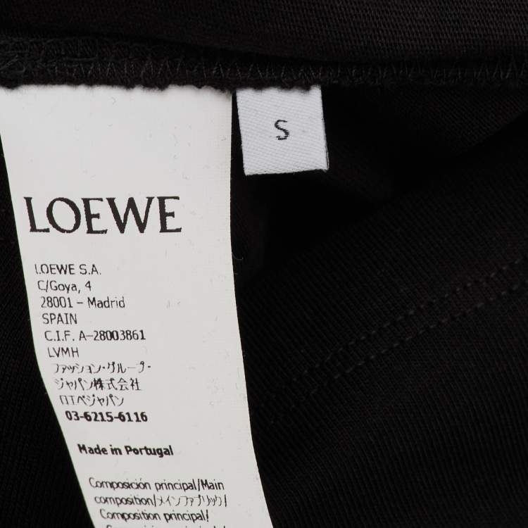 Pre Owned Loewe Black Cotton Anagram Fake Pocket T-Shirt S