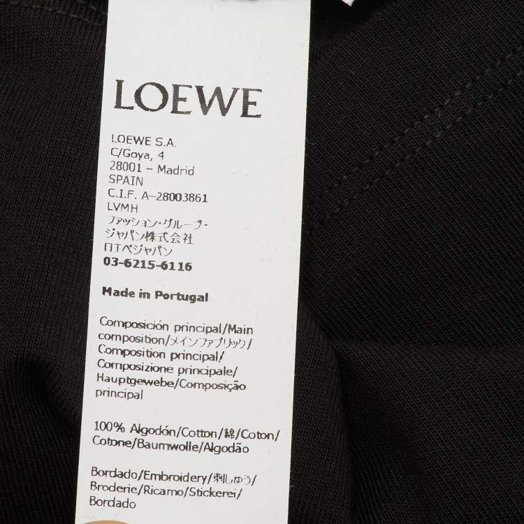 Pre Owned Loewe Black Cotton Anagram Fake Pocket T-Shirt S