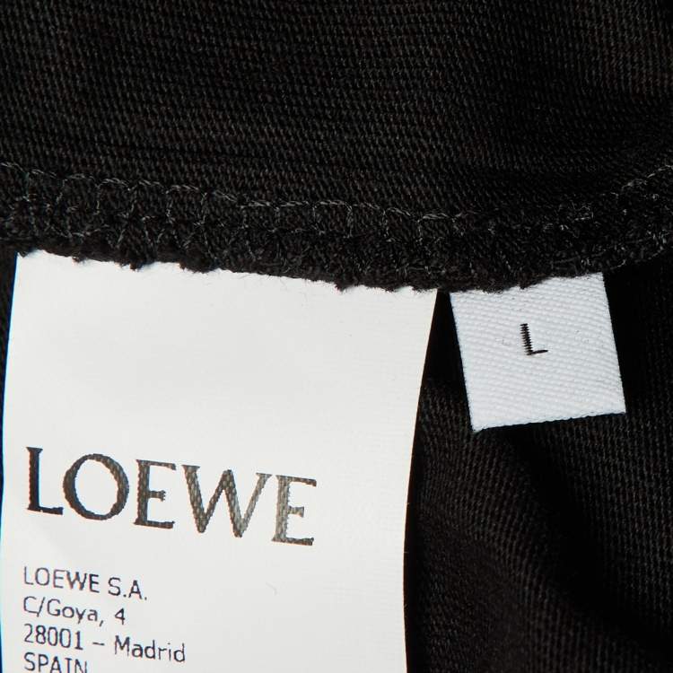 Pre Owned Loewe Black Cotton Anagram Fake Pocket T-Shirt L