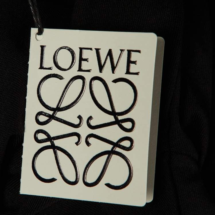 Pre Owned Loewe Black Cotton Anagram Fake Pocket T-Shirt L