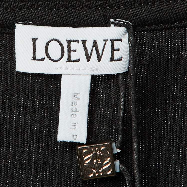 Pre Owned Loewe Black Cotton Anagram Fake Pocket T-Shirt L