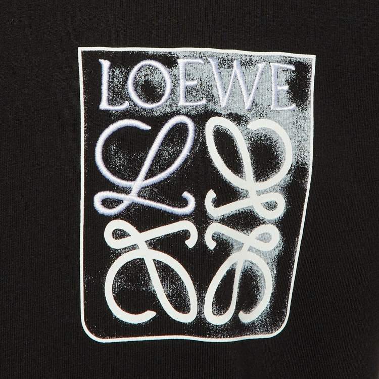 Pre Owned Loewe Black Cotton Anagram Fake Pocket T-Shirt L