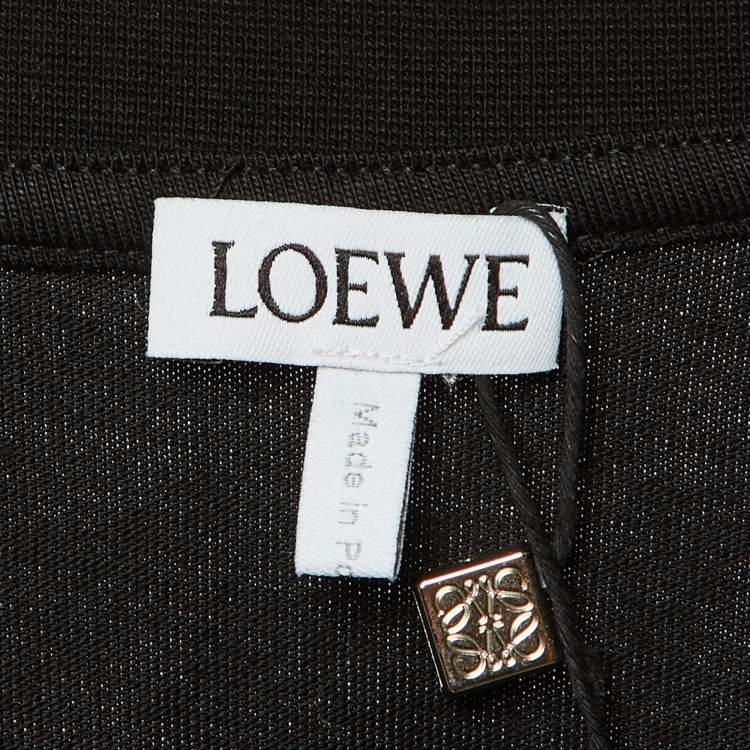 مملوكة مسبقًا Loewe Black Cotton Anagram Embroidered Relaxed Fit T-Shirt S