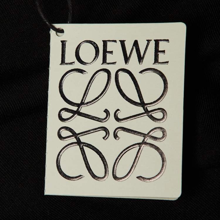 مملوكة مسبقًا Loewe Black Cotton Anagram Embroidered Relaxed Fit T-Shirt S