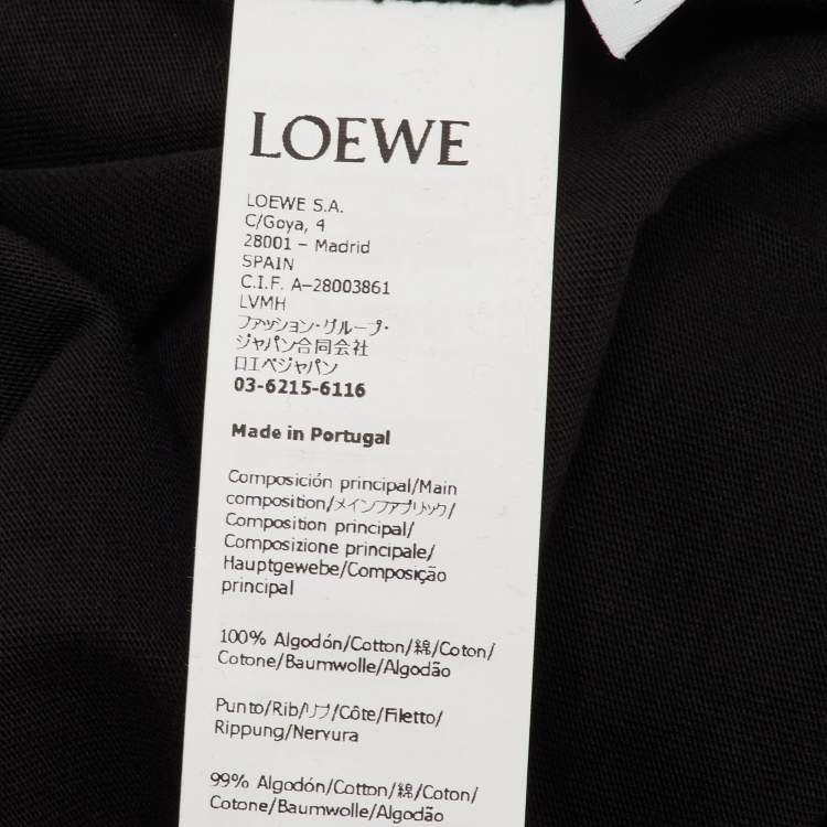 مملوكة مسبقًا Loewe Black Cotton Anagram Embroidered Relaxed Fit T-Shirt S