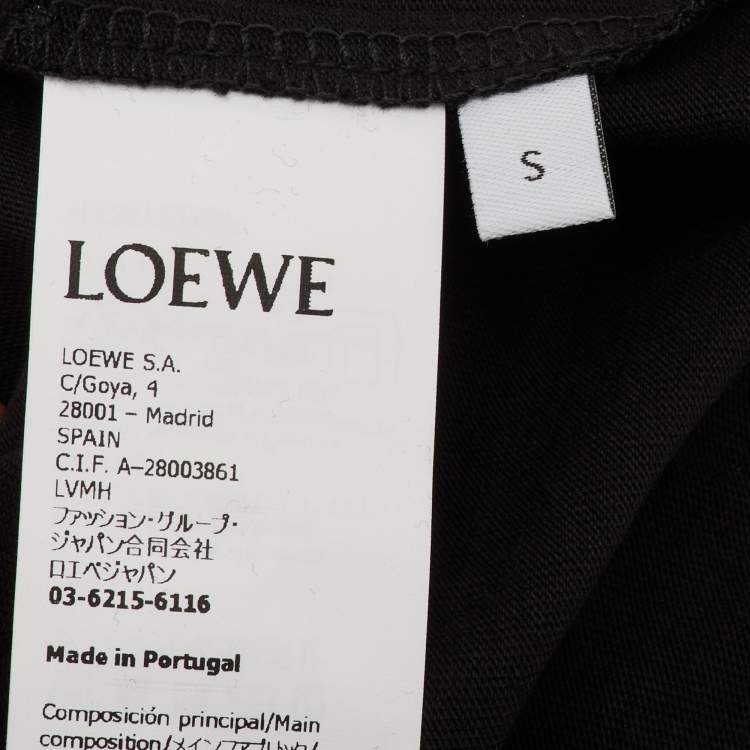 مملوكة مسبقًا Loewe Black Cotton Anagram Embroidered Relaxed Fit T-Shirt S