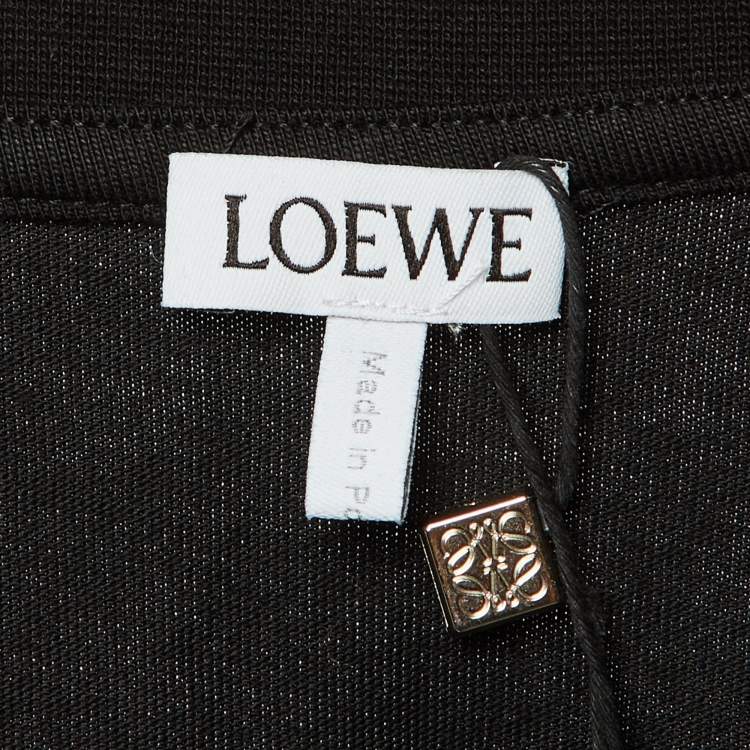 Pre Owned Loewe Black Cotton Anagram Embroidered Relaxed Fit T-Shirt L