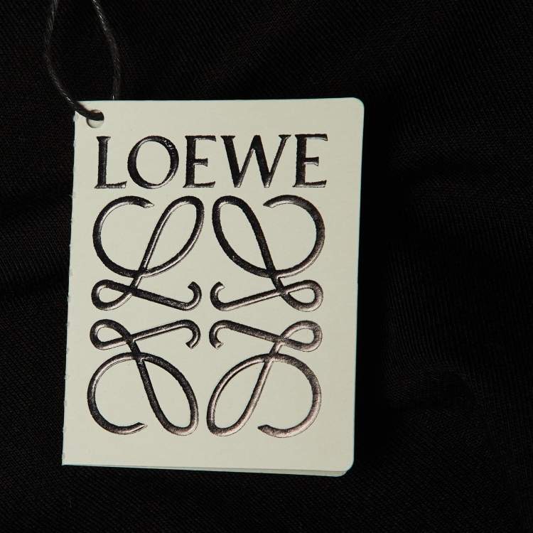 Pre Owned Loewe Black Cotton Anagram Embroidered Relaxed Fit T-Shirt L