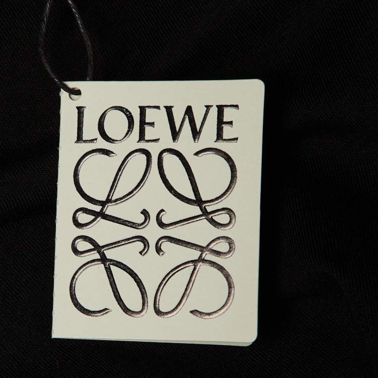 Pre Owned Loewe Black Cotton Anagram Embroidered Relaxed Fit T-Shirt M