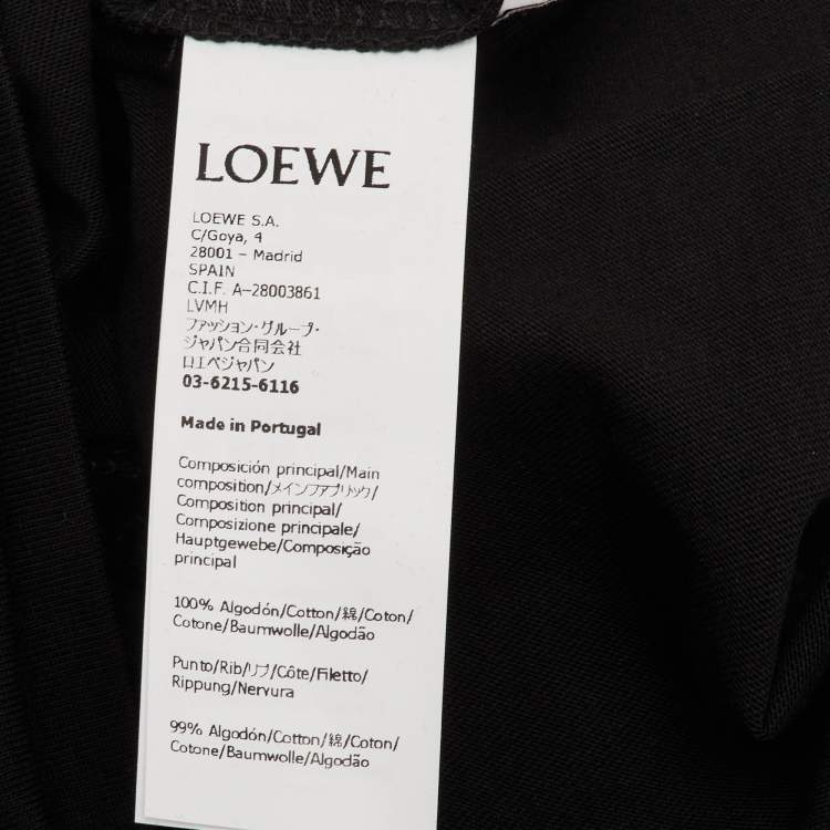 Pre Owned Loewe Black Cotton Anagram Embroidered Relaxed Fit T-Shirt M