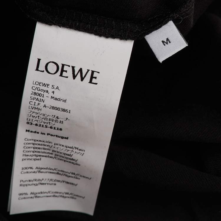 Pre Owned Loewe Black Cotton Anagram Embroidered Relaxed Fit T-Shirt M