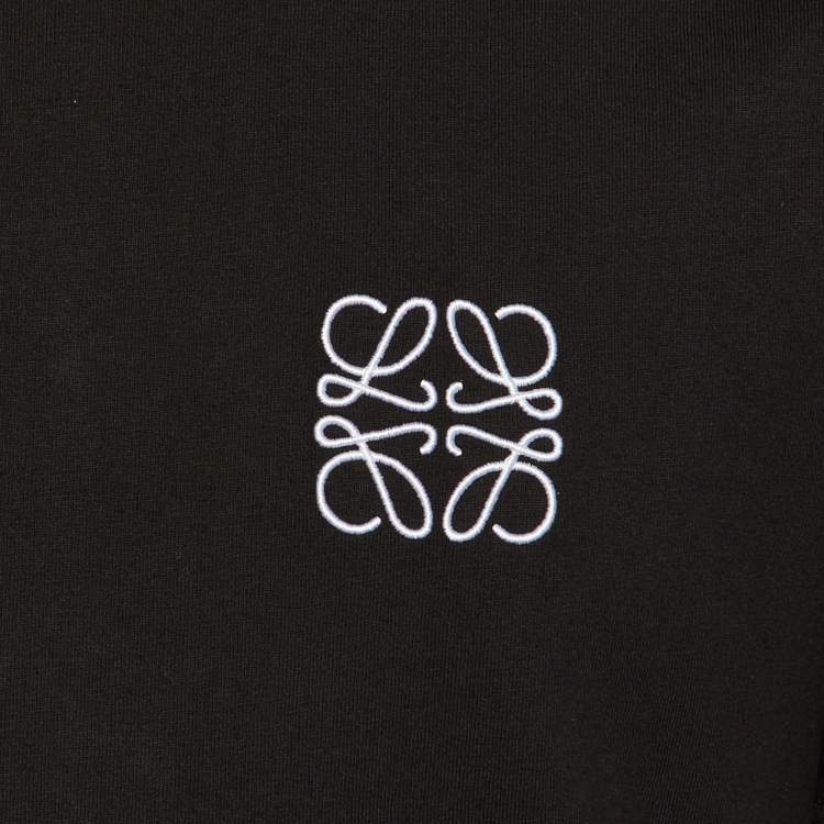 Pre Owned Loewe Black Cotton Anagram Embroidered Regular Fit T-Shirt L