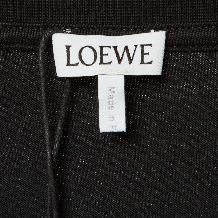 Pre Owned Loewe Black Cotton Anagram Embroidered Regular Fit T-Shirt L