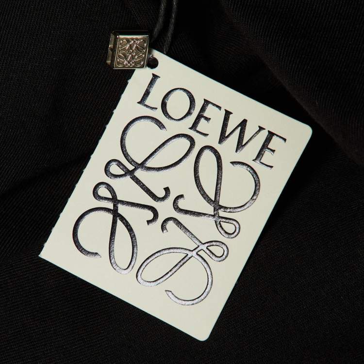 Pre Owned Loewe Black Cotton Anagram Embroidered Regular Fit T-Shirt L