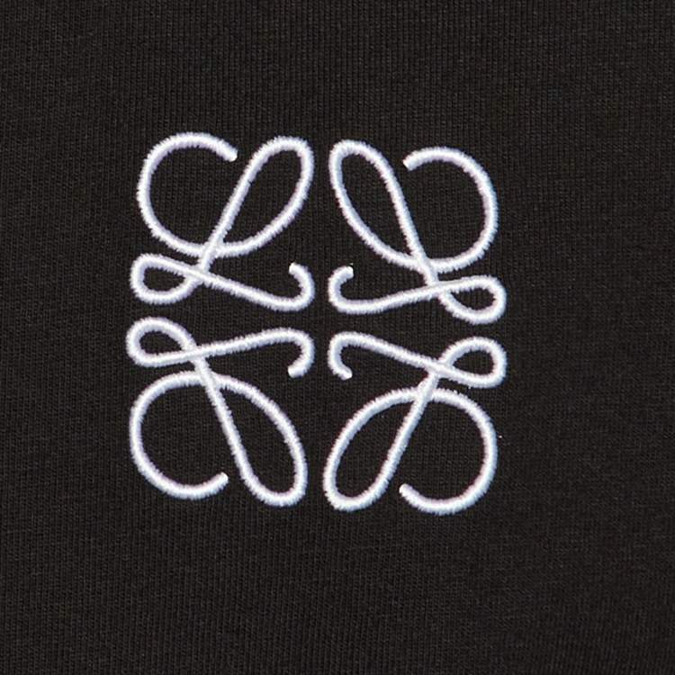 Pre Owned Loewe Black Cotton Anagram Embroidered Regular Fit T-Shirt S