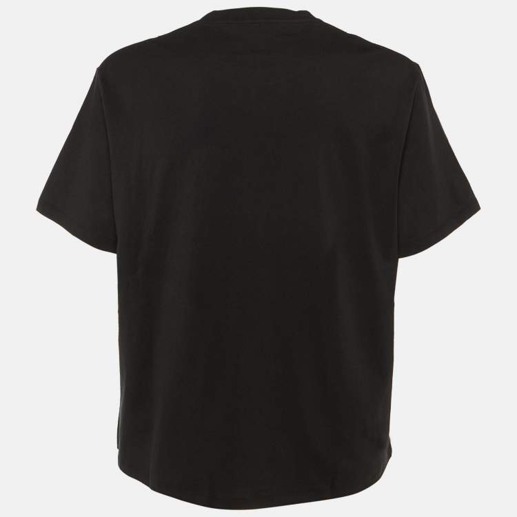 Pre Owned Loewe Black Cotton Anagram Embroidered Relaxed Fit T-Shirt M