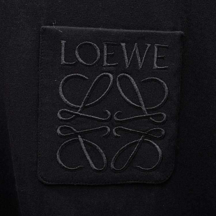 Pre Owned Loewe Black Cotton Anagram Embroidered Relaxed Fit T-Shirt M