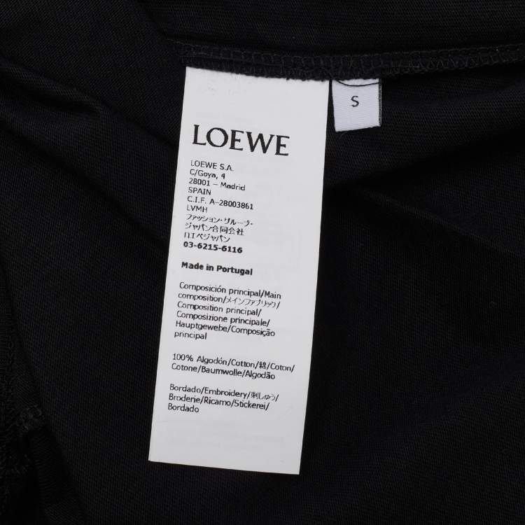 Pre Owned Loewe Black Cotton Anagram Embroidered Relaxed Fit T-Shirt S