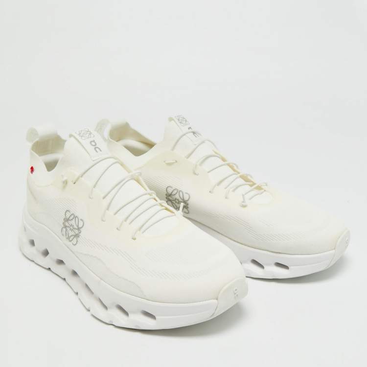 Pre Owned Loewe Cloudtilt Size 44 White Knit Fabric Low Top Sneakers