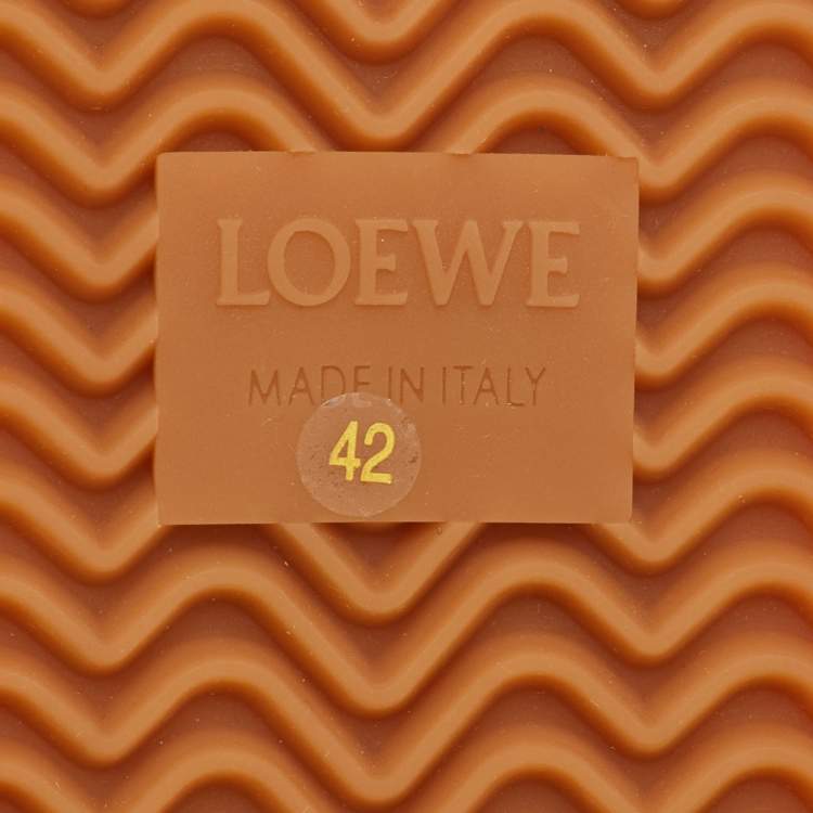 Pre Owned Loewe Flow Runner 2.0 Size 42 Blue/Beige Nylon and Suede Low Top Sneakers