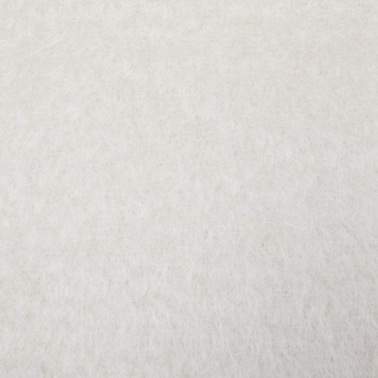 Pre Owned Loewe Ivory Mohair Wool Blend Fringed Scarf 
