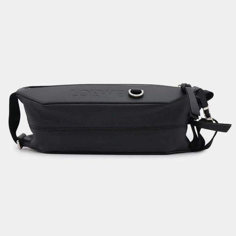 Pre Owned Loewe Black Classic Calf Leather Convertible Sling Bag