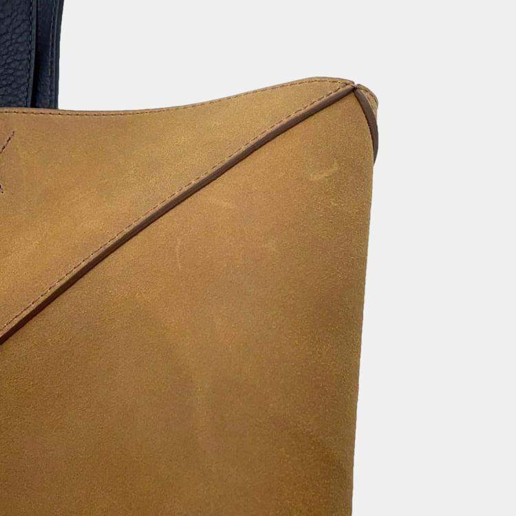 Pre Owned Loewe Brown Suede Puzzlefold Extra Large Tote Bag