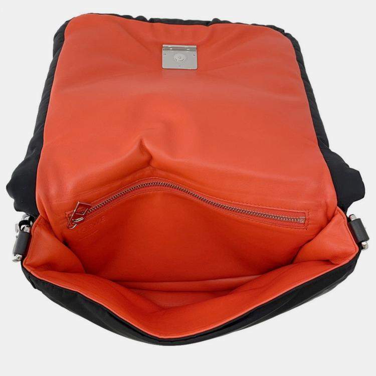 مملوكة مسبقًا Loewe Goya Puffer Messenger Bag Shoulder Bag Black Nylon