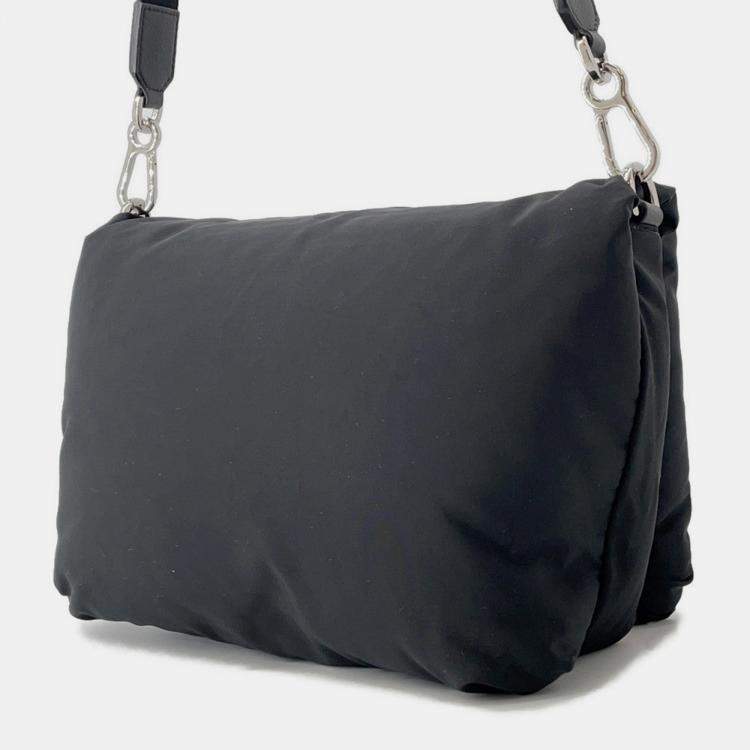 مملوكة مسبقًا Loewe Goya Puffer Messenger Bag Shoulder Bag Black Nylon