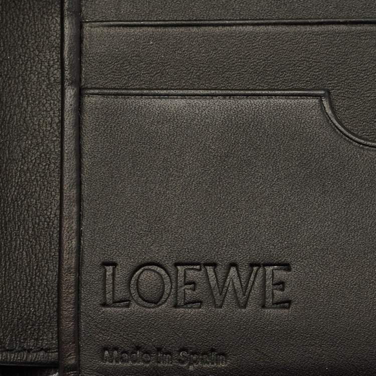 Pre Owned Loewe Anagram Embossed Blue Leather Bifold Wallet