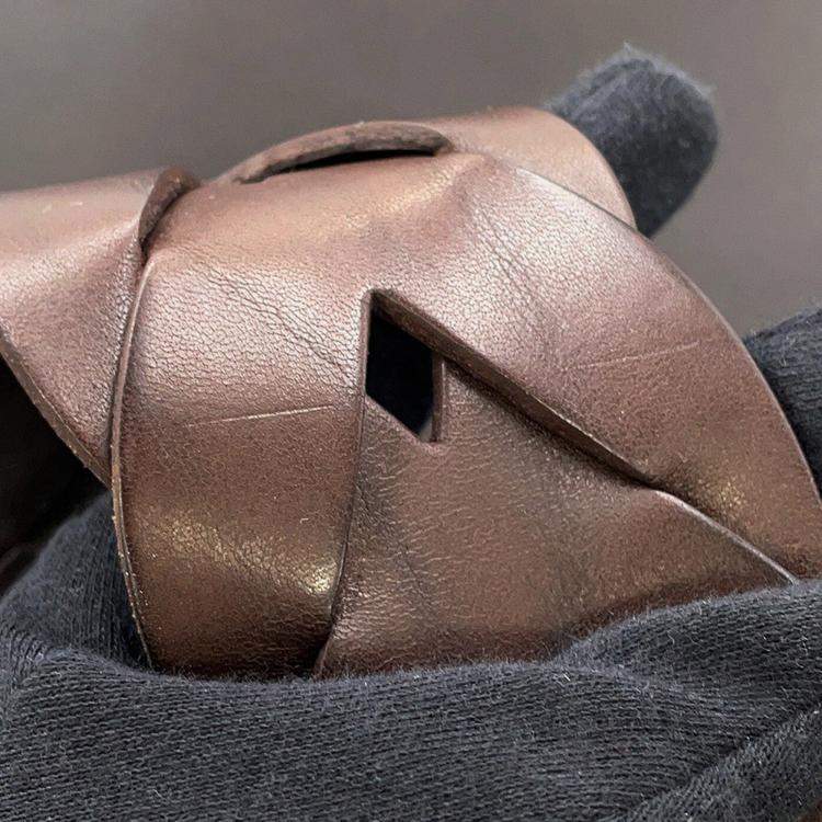 Pre Owned Loewe Pebble Bucket Bag Dark Brown Mellow Calf Leather Size Large