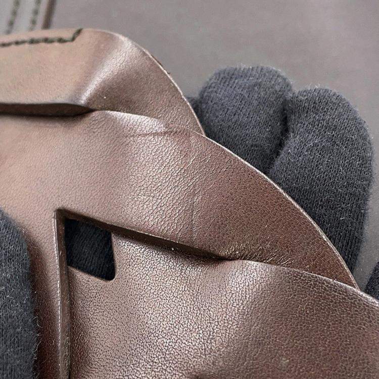 Pre Owned Loewe Pebble Bucket Bag Dark Brown Mellow Calf Leather Size Large