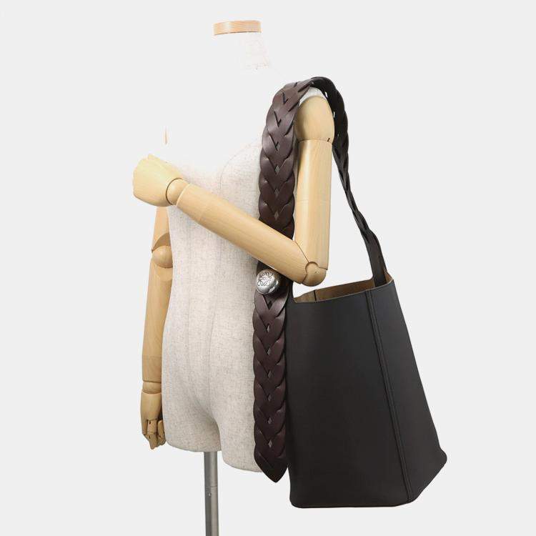 Pre Owned Loewe Pebble Bucket Bag Dark Brown Mellow Calf Leather Size Large