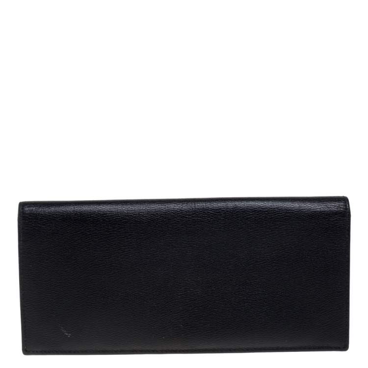 Pre Owned Loewe Black Grained Leather Long Wallet