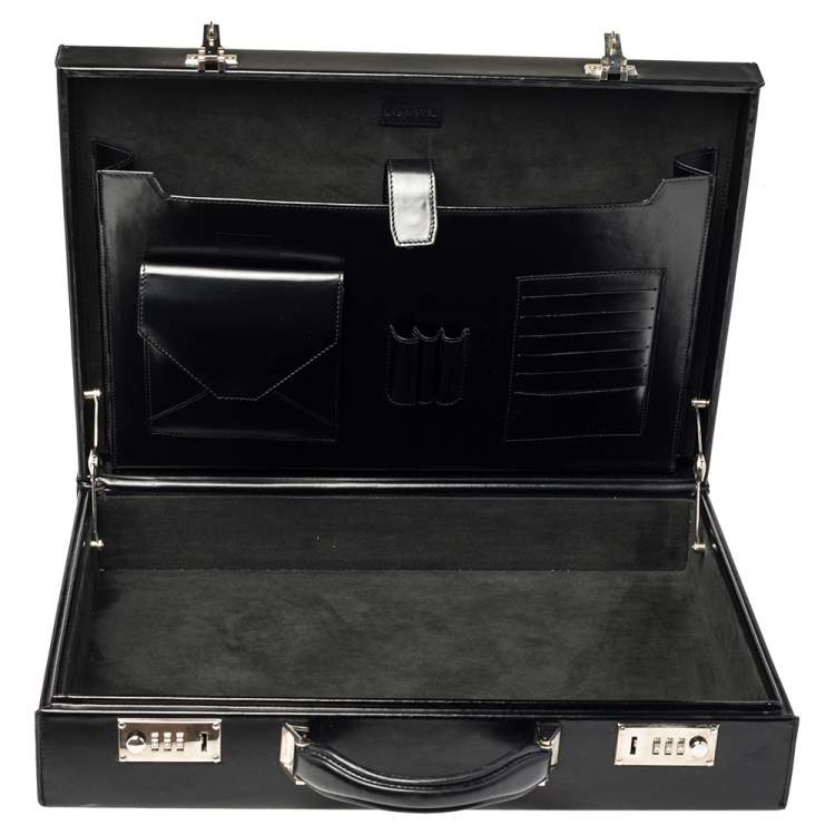 Pre Owned Loewe Black Leather Briefcase