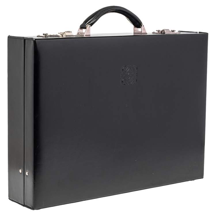 Pre Owned Loewe Black Leather Briefcase