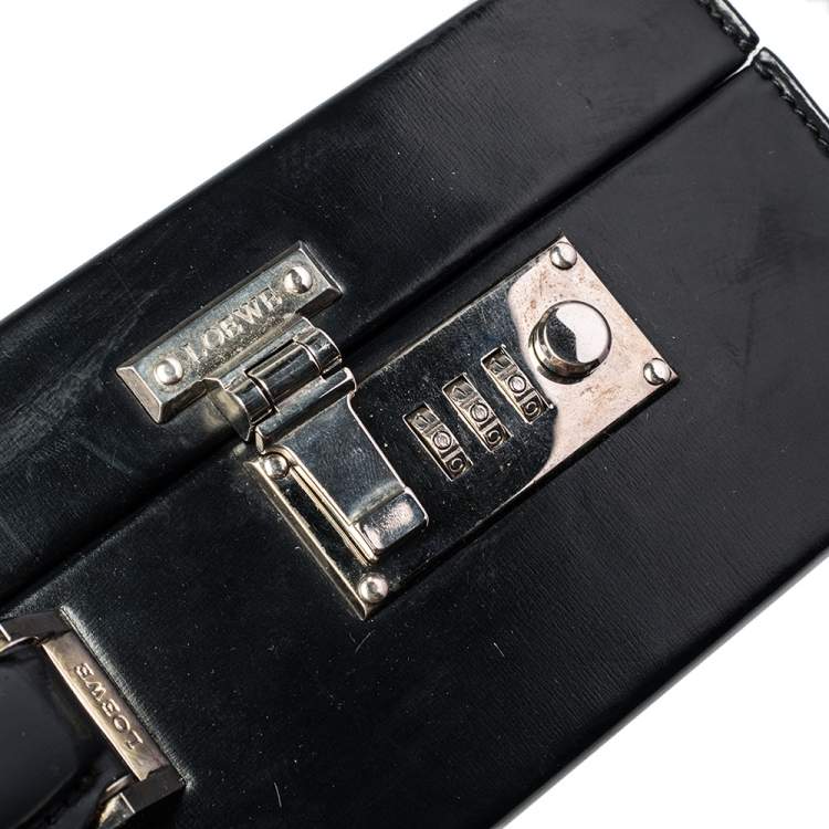Pre Owned Loewe Black Leather Briefcase