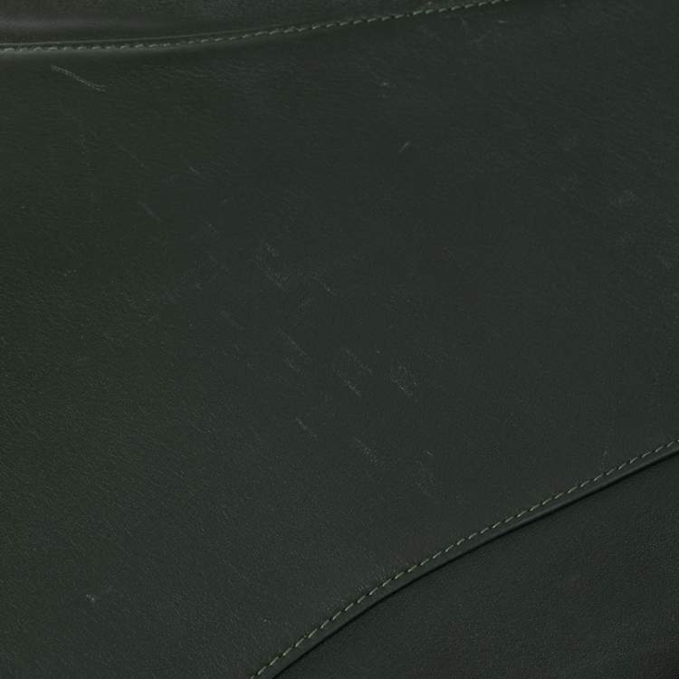 Pre Owned Loewe Green Leather Zip Sling Backpack