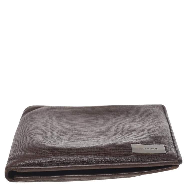 Pre Owned Loewe Brown Leather Bifold Wallet
