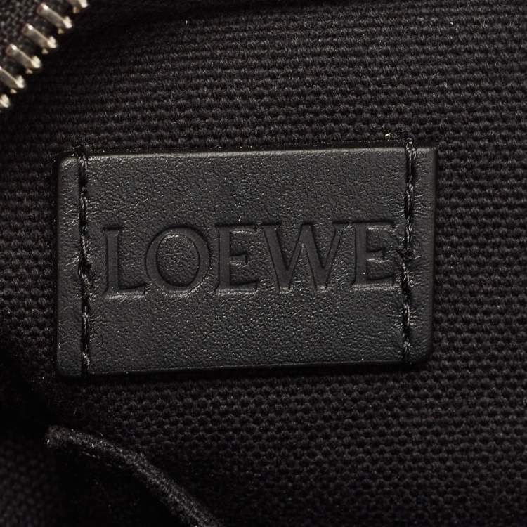 Pre Owned Loewe Black/Dark Grey Anagram Canvas XS Military Messenger Bag