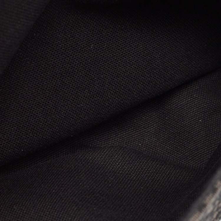 Pre Owned Loewe Black/Dark Grey Anagram Canvas XS Military Messenger Bag