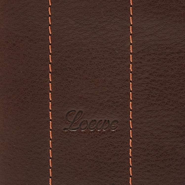 Pre Owned Loewe Brown Leather Bifold Card Case