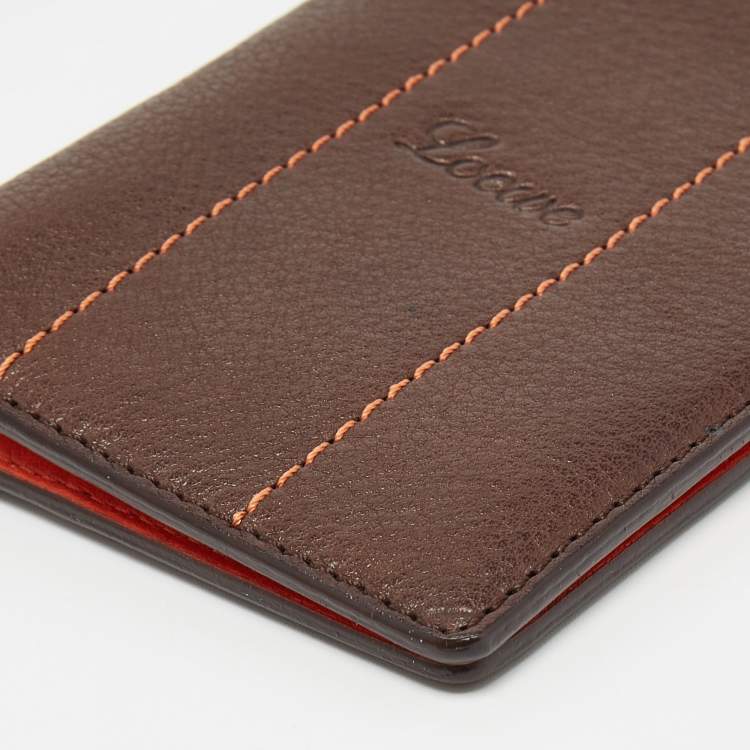 Pre Owned Loewe Brown Leather Bifold Card Case