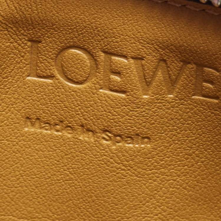 Pre Owned Loewe Grey Leather Anagram Coin Card Holder 