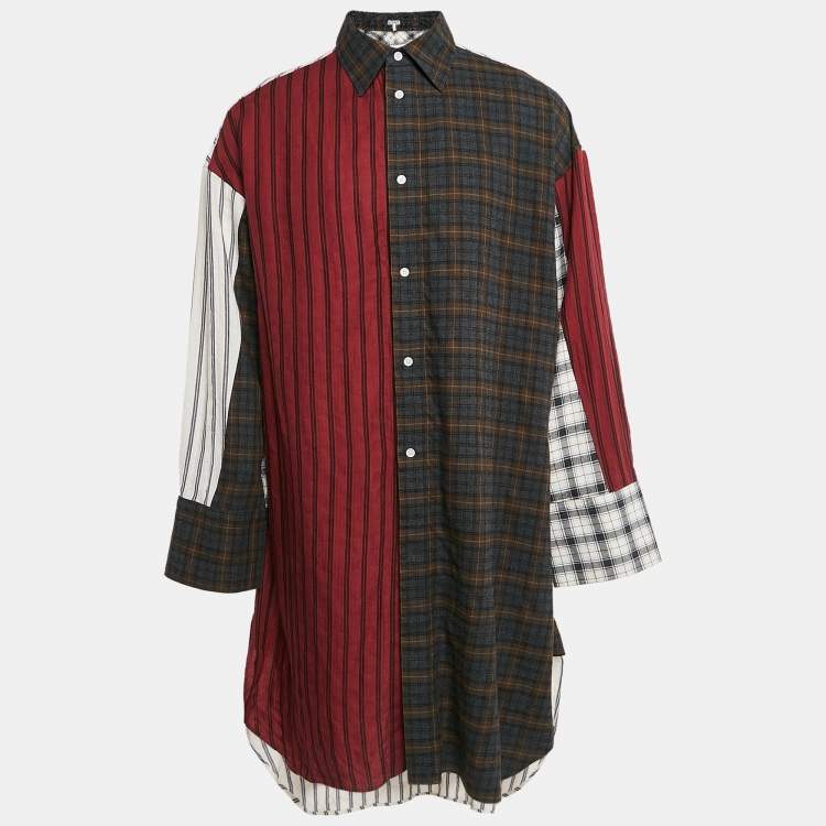 Pre Owned Loewe Multicolor Patterned Cotton Blend Oversize Shirt M