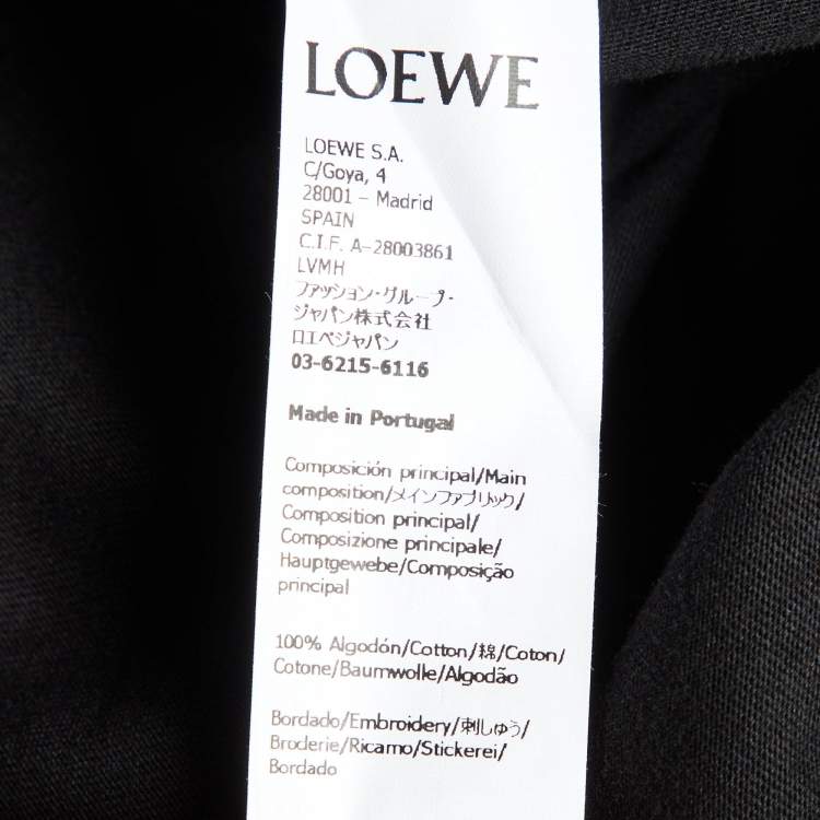 Pre Owned Loewe Black Anagram Embroidered Cotton Crew Neck T-Shirt S