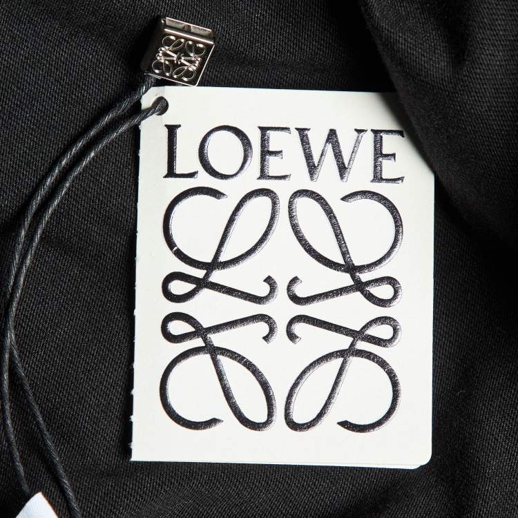 Pre Owned Loewe Black Anagram Embroidered Cotton Crew Neck T-Shirt S