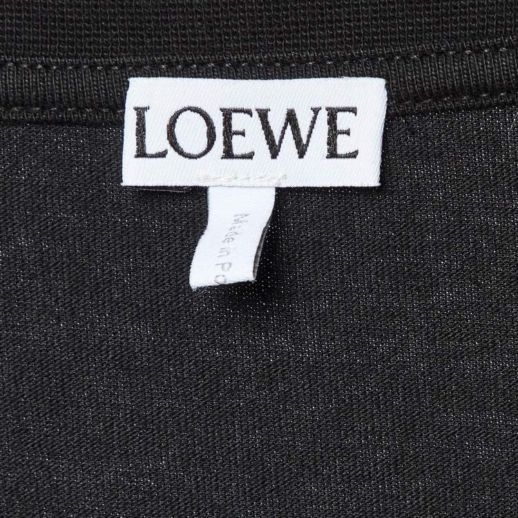 Pre Owned Loewe Black Anagram Embroidered Cotton Crew Neck T-Shirt S