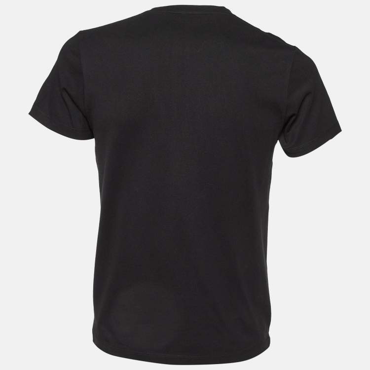 Pre Owned Loewe Black Anagram Embroidered Cotton Crew Neck T-Shirt S